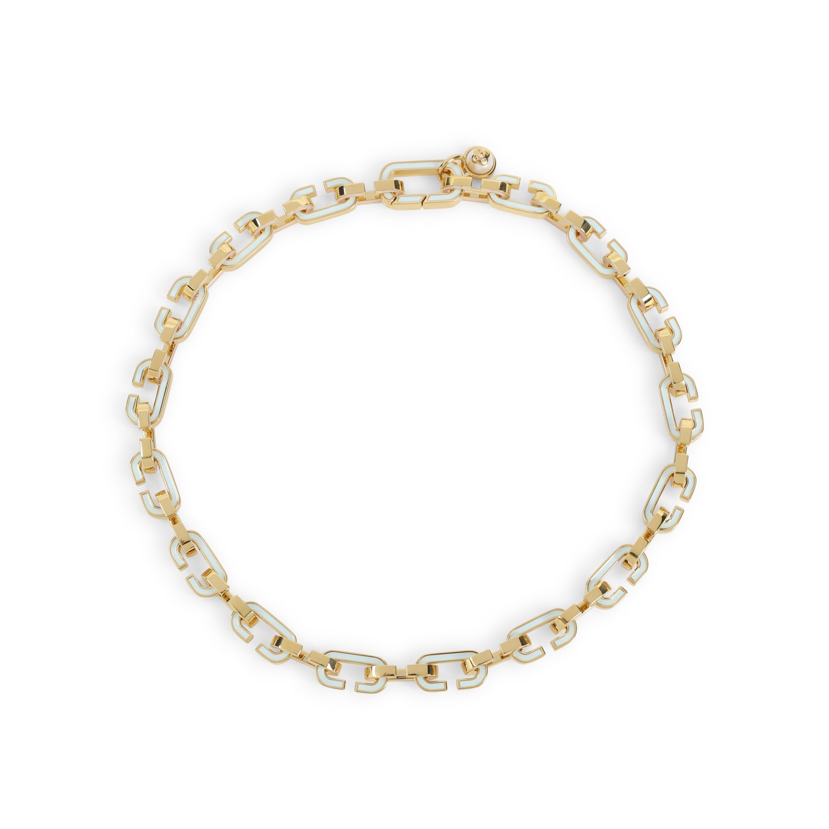 Enamel C Link Necklace Metallic Brass Jewellery