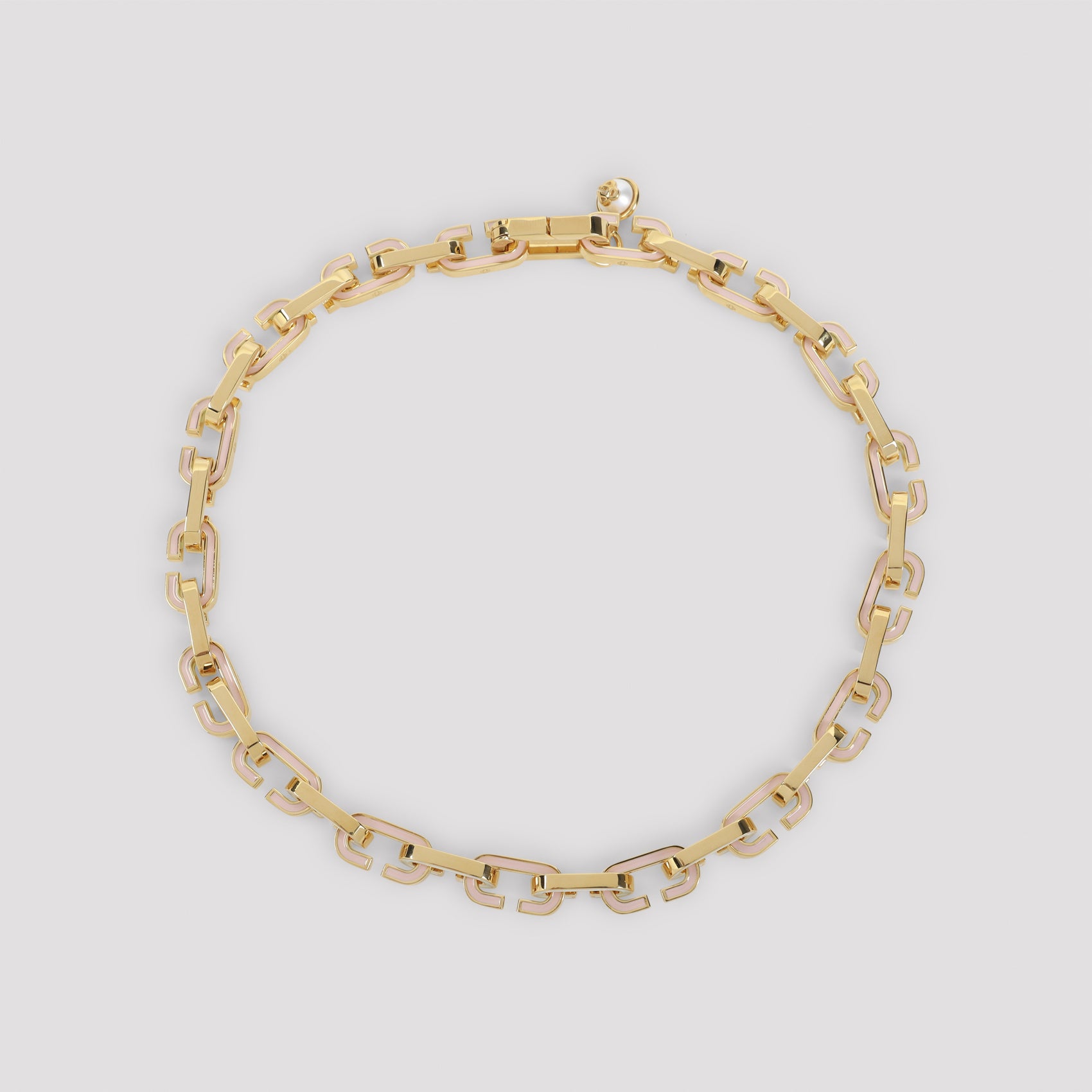 Enamel C Link Necklace Metallic Brass Jewellery