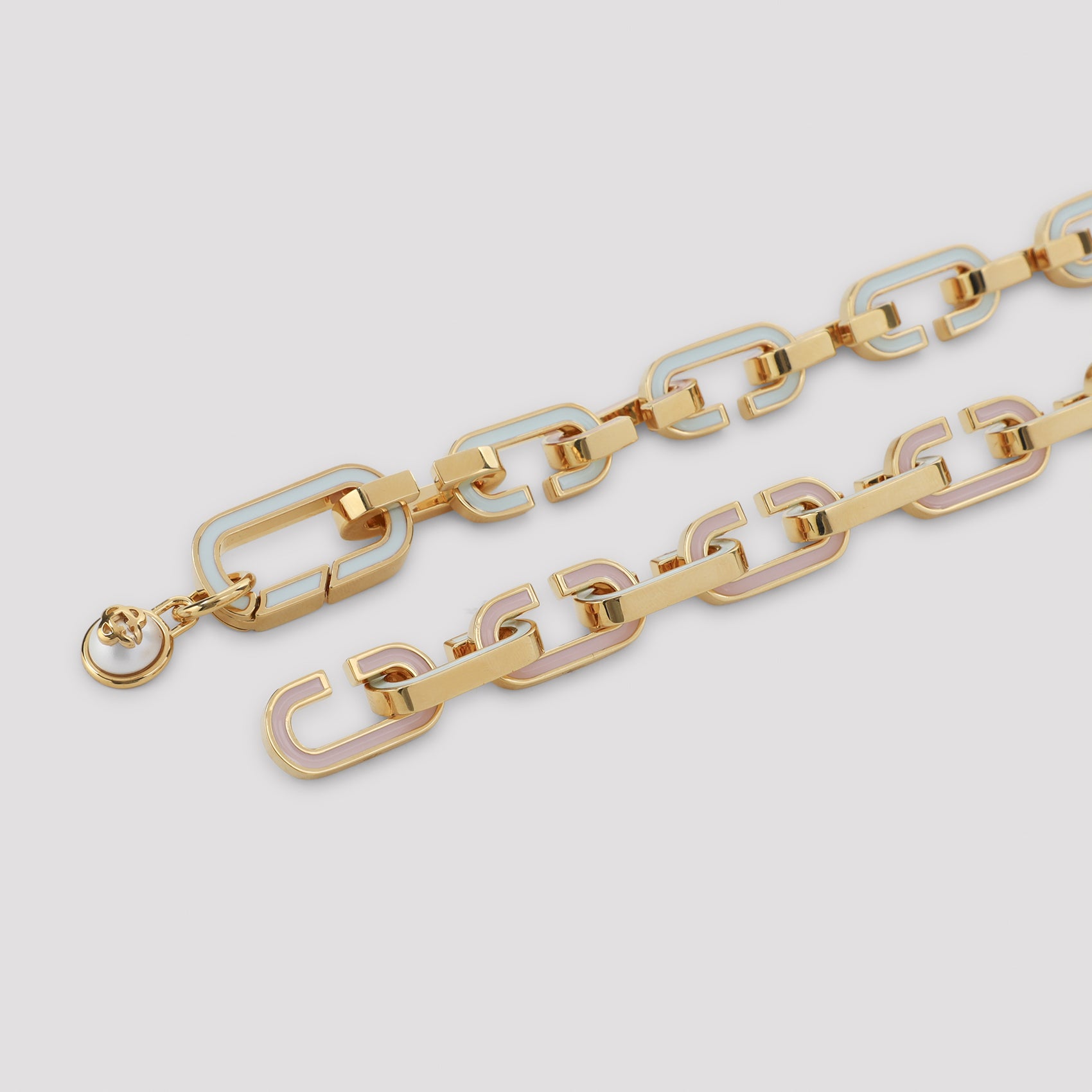 Enamel C Link Necklace Metallic Brass Jewellery
