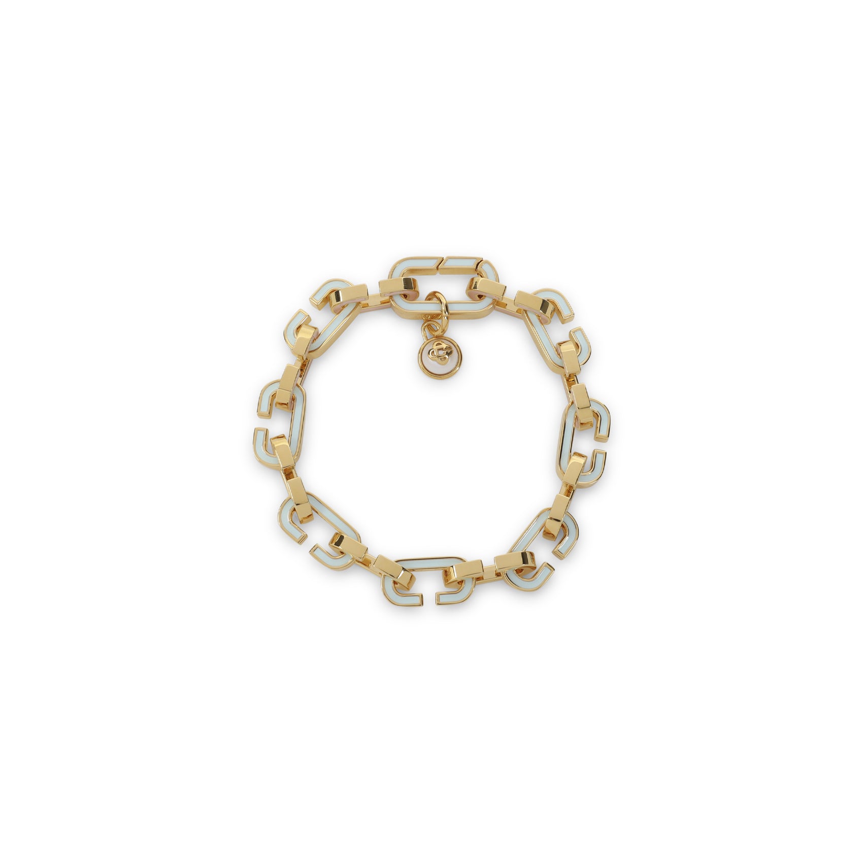 Enamel C Link Bracelet Metallic Brass Jewellery