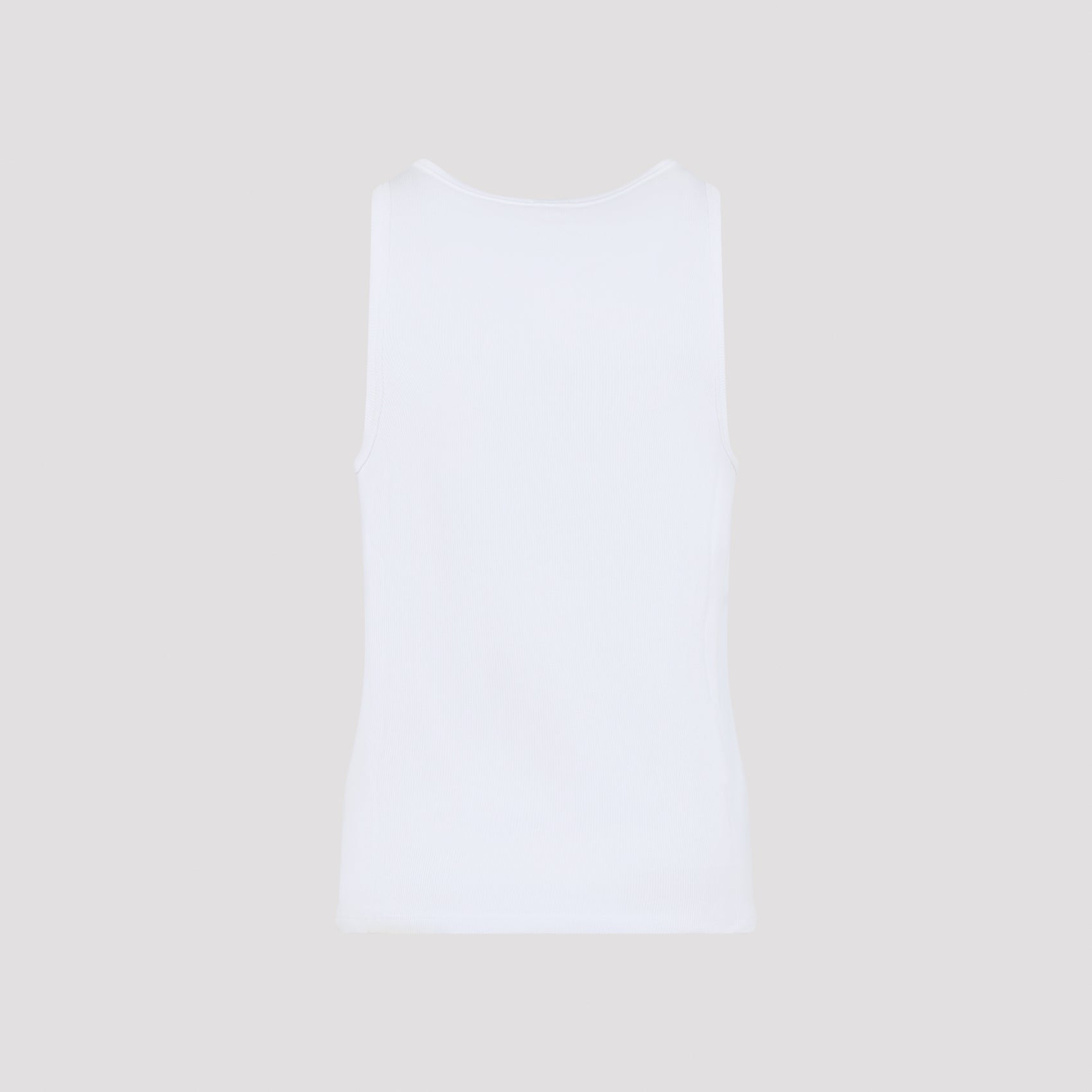 Ribbed Tank Top White Organic Cotton Elastane