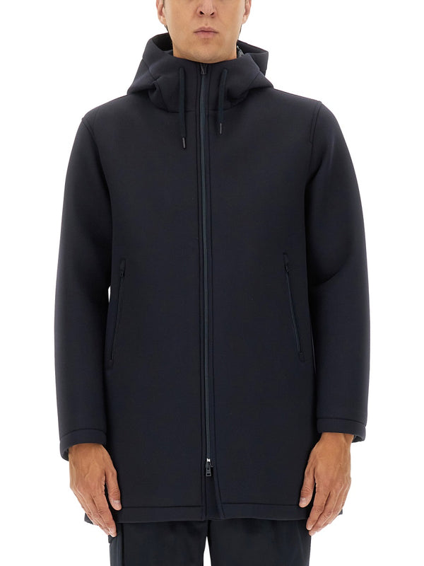 Parka Scuba Blue Viscose Jacket