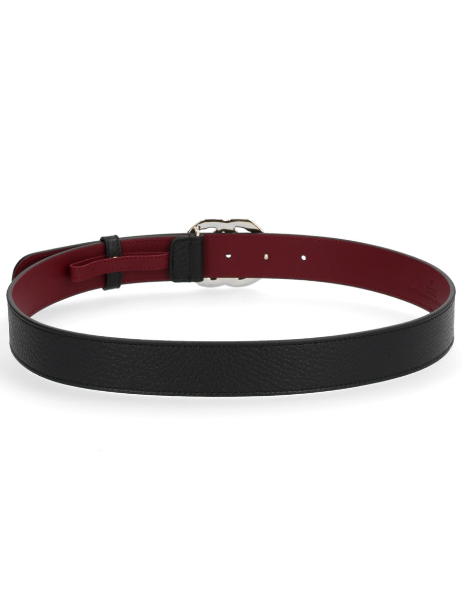 Belt Gg Marmont Black Calfskin