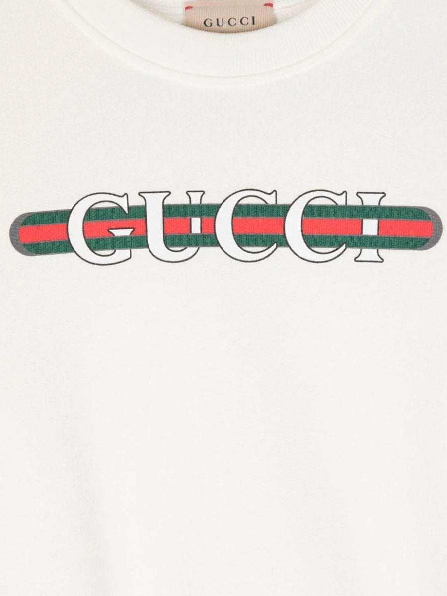 Jersey With Logo White Cotton Sweatshirts