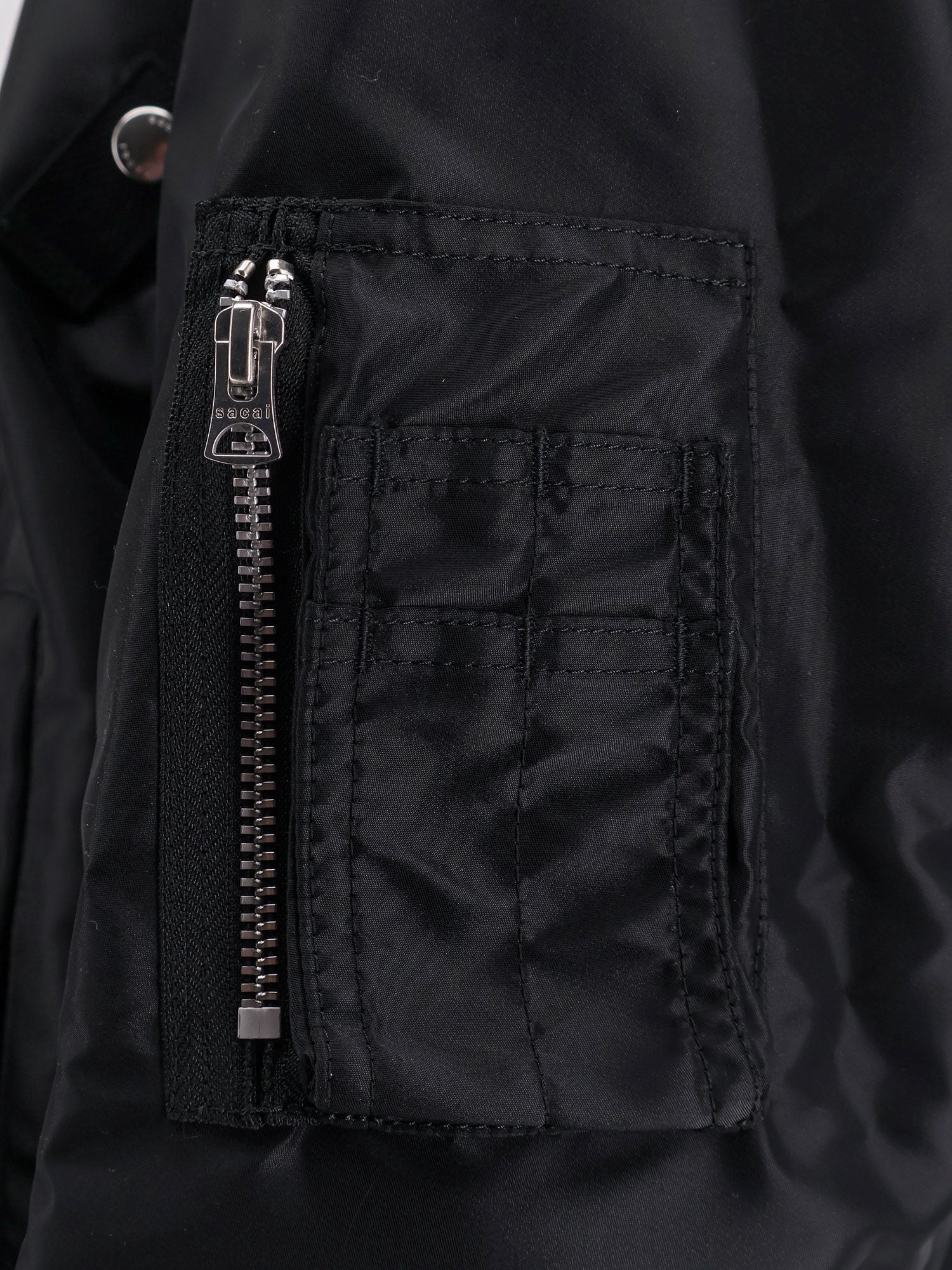 Sacai Jackets Black Nylon