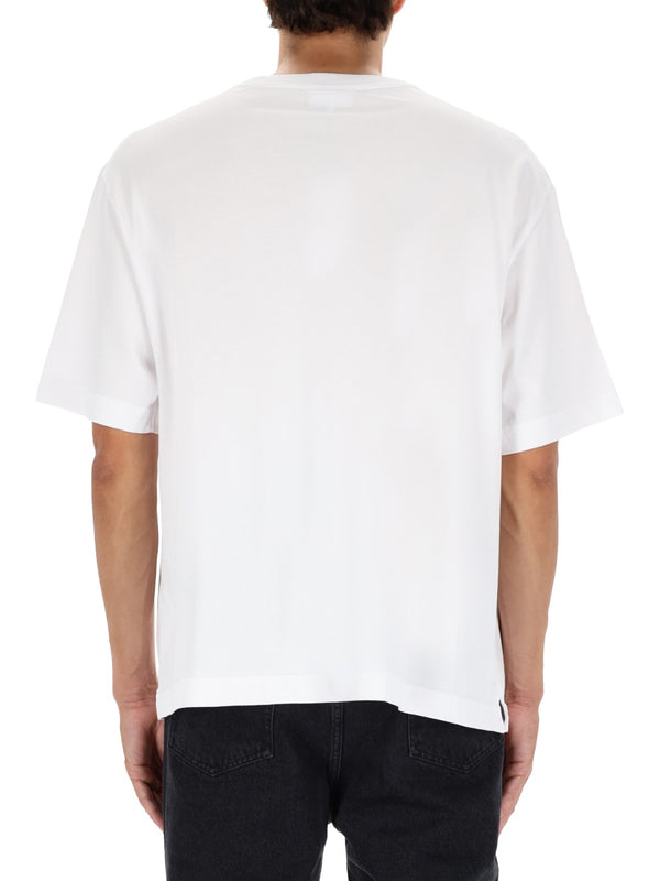 T-Shirt With Fox Patch White Organic Cotton T-shirts