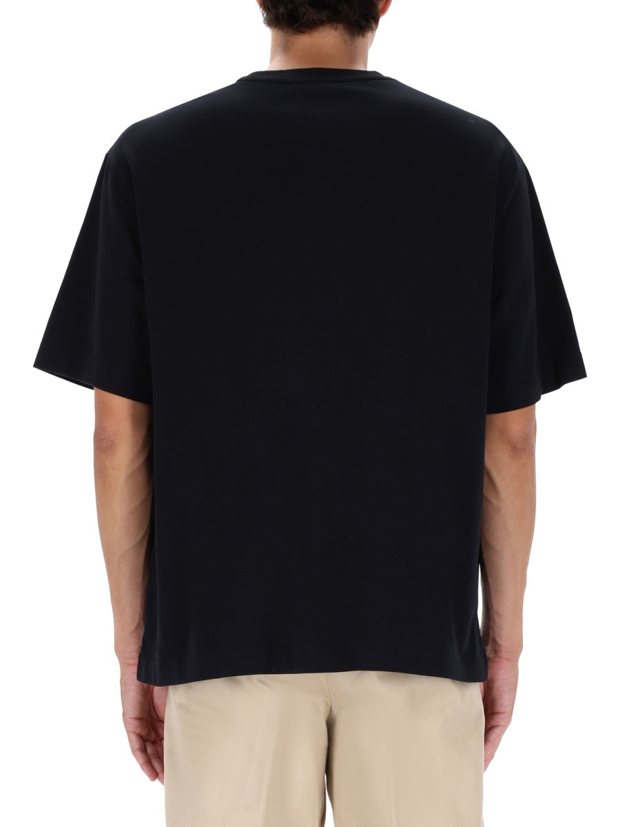 T-Shirt Fox Patch Black Cotton Organic T-shirts