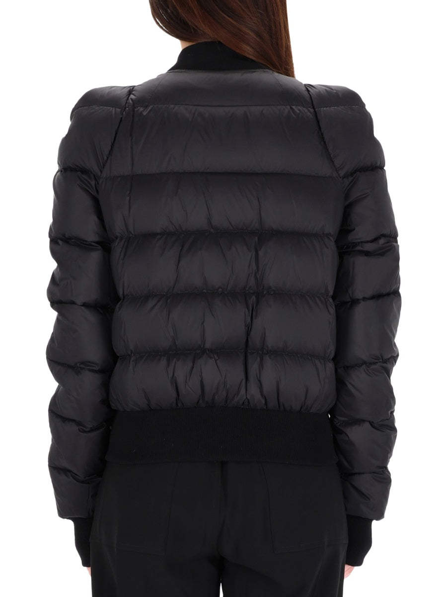 Down Bomber Jacket Black Nylon Trench & Raincoats