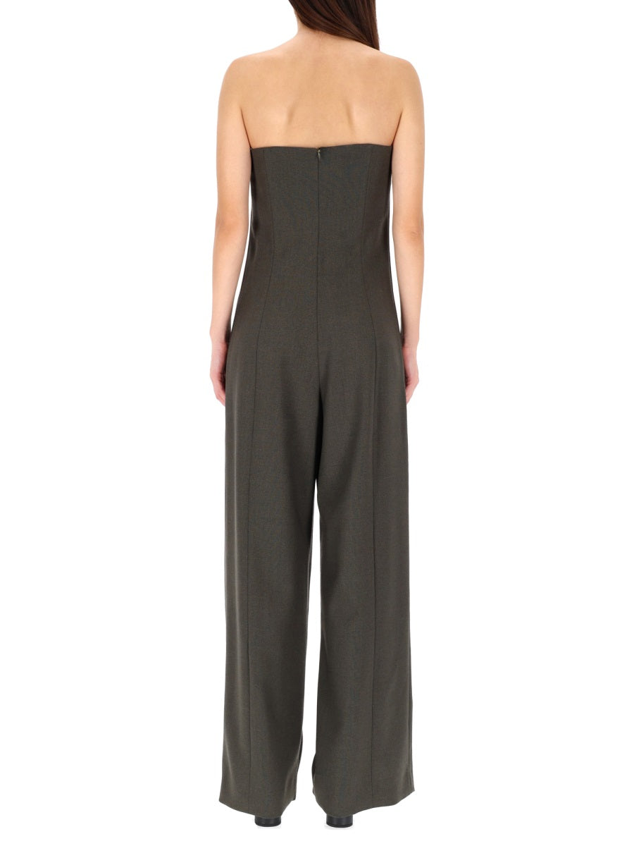 Bustier Suit Grey Virgin Wool Jumpsuits