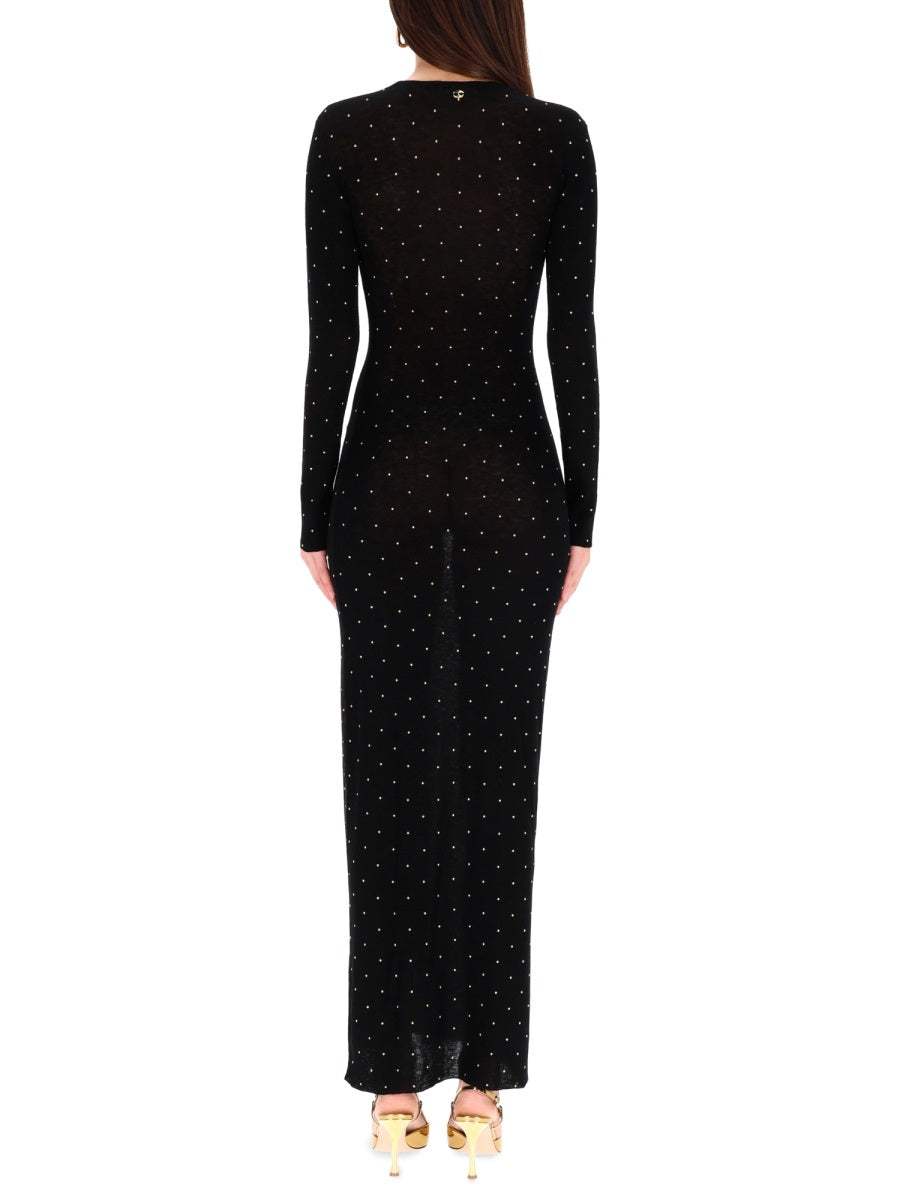 Second-Skin Effect Long Dress Black Wool