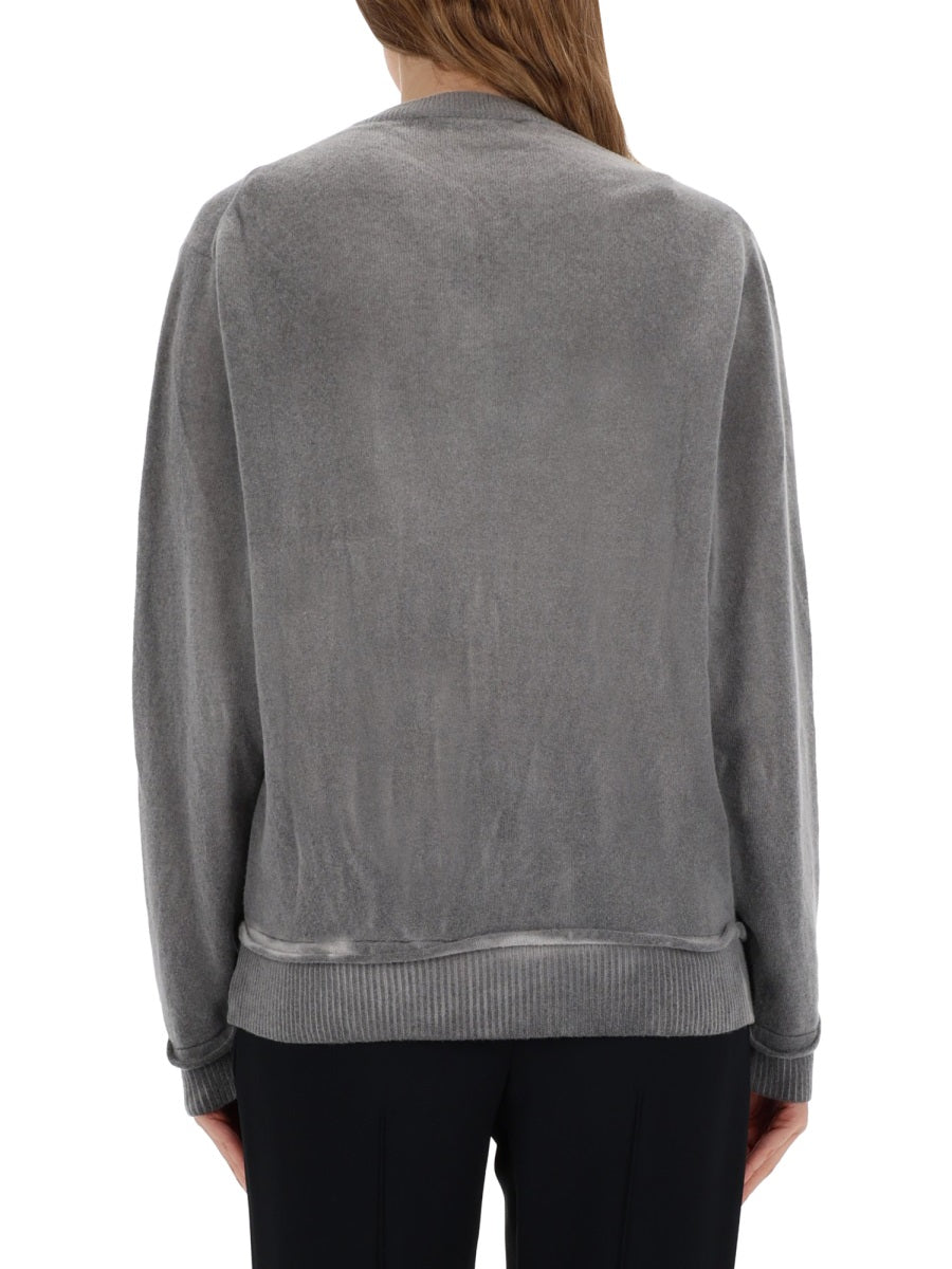Merino Wool Cardigan Grey Jumpers
