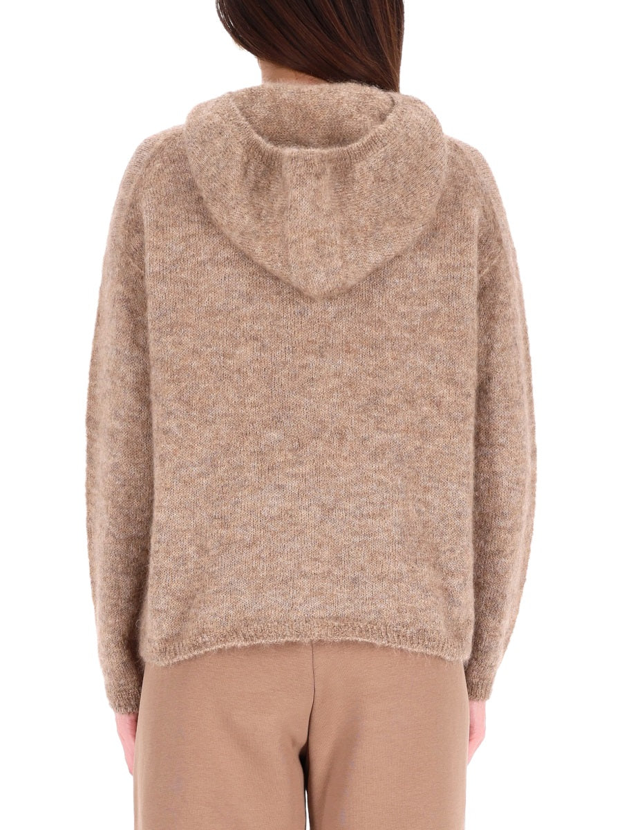 Hooded Mohair Jumper Beige Jumpers