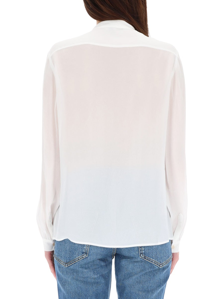 Shirt With Bow White Viscose