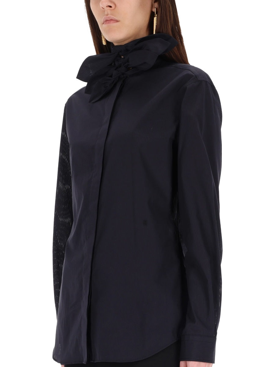 Cotton Poplin Jacquard Shirt Black