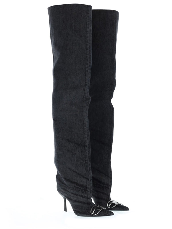 D-Venus 90 Boots Black Cotton