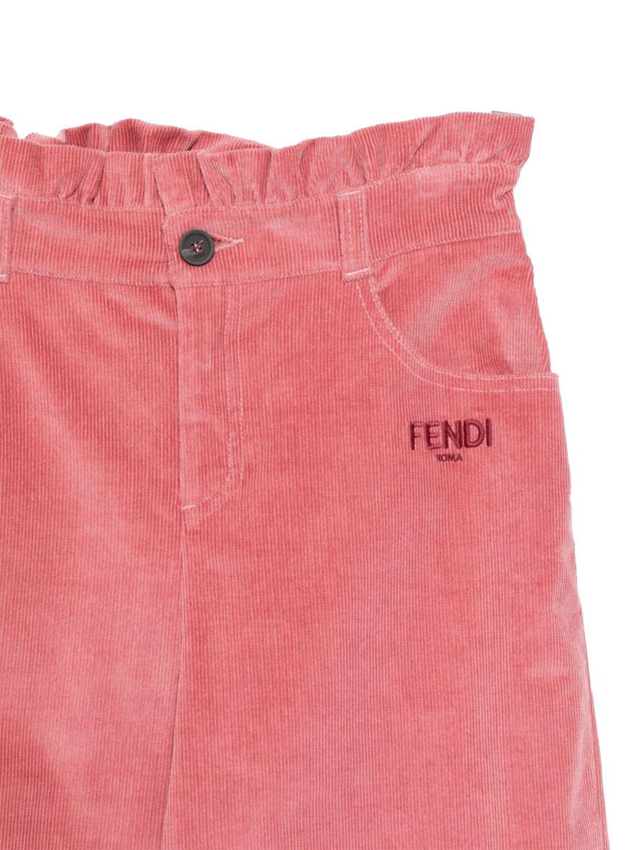 Corduroy Trousers Pink Cotton