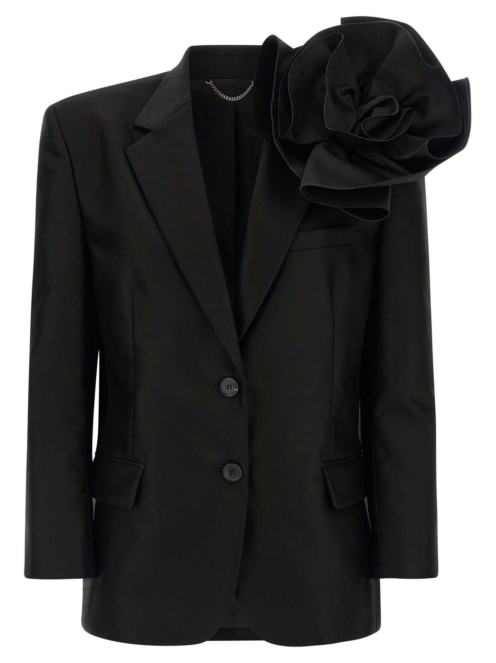 04 blazer Black Cotton Blazer, Suits