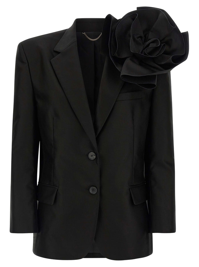 04 blazer Black Cotton Blazer, Suits