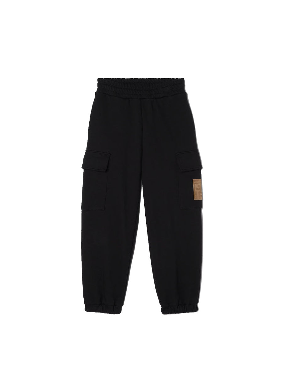 Sweatpants Black Cotton Cotton; Embroidery Polyester Trousers