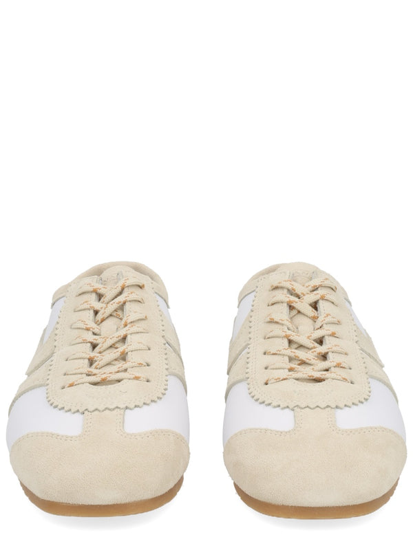 Suede Sneakers White Leather Trainers
