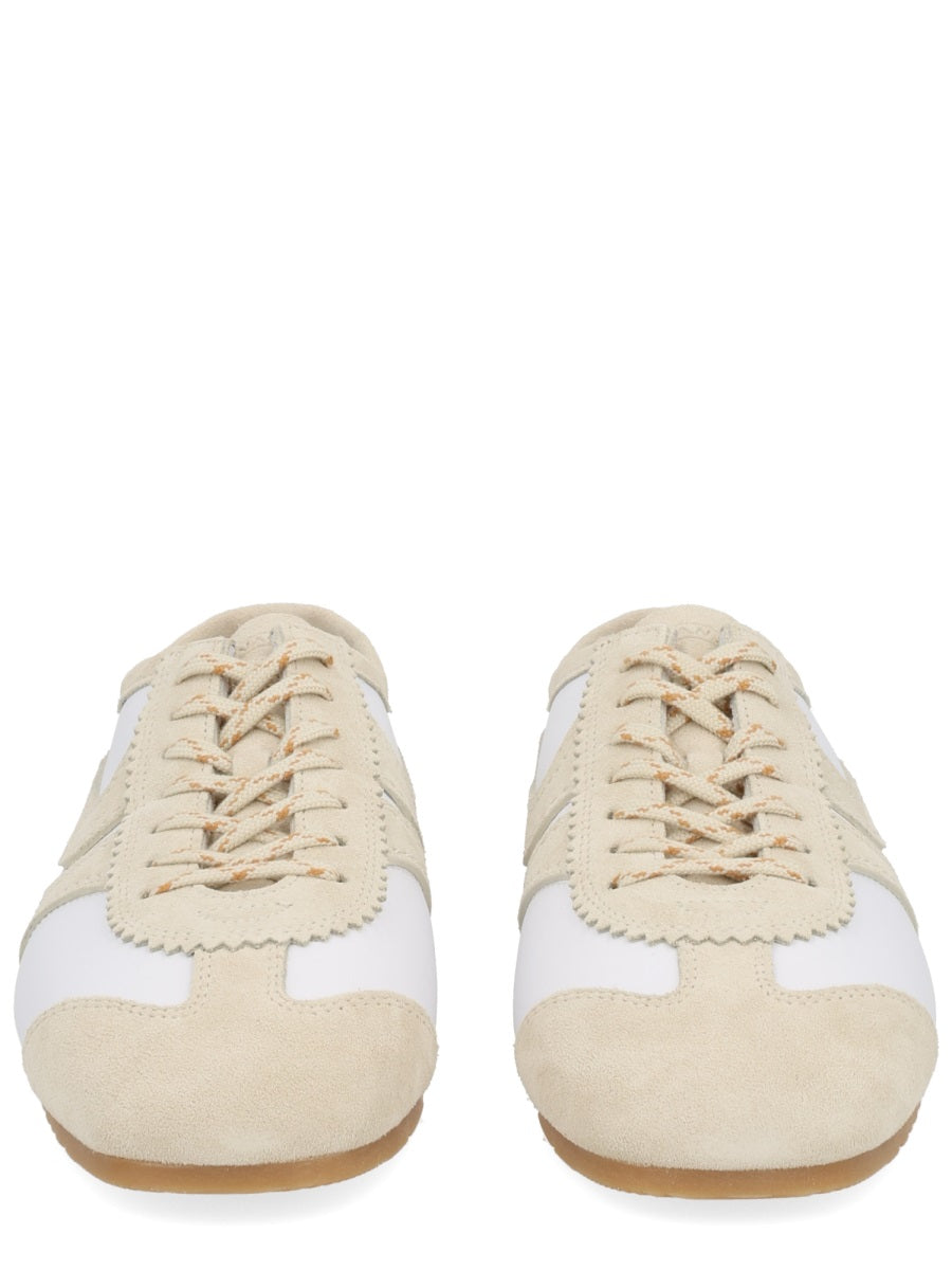 Suede Sneakers White Leather Trainers