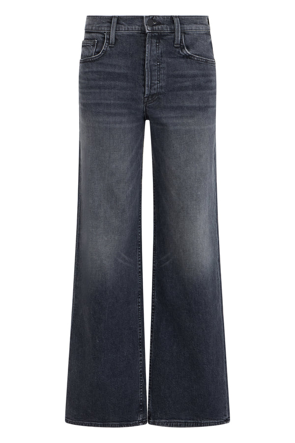 Wide-Leg Jeans Grey Cotton