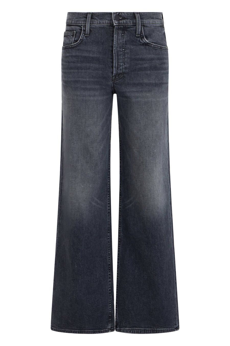 Wide-Leg Jeans Grey Cotton