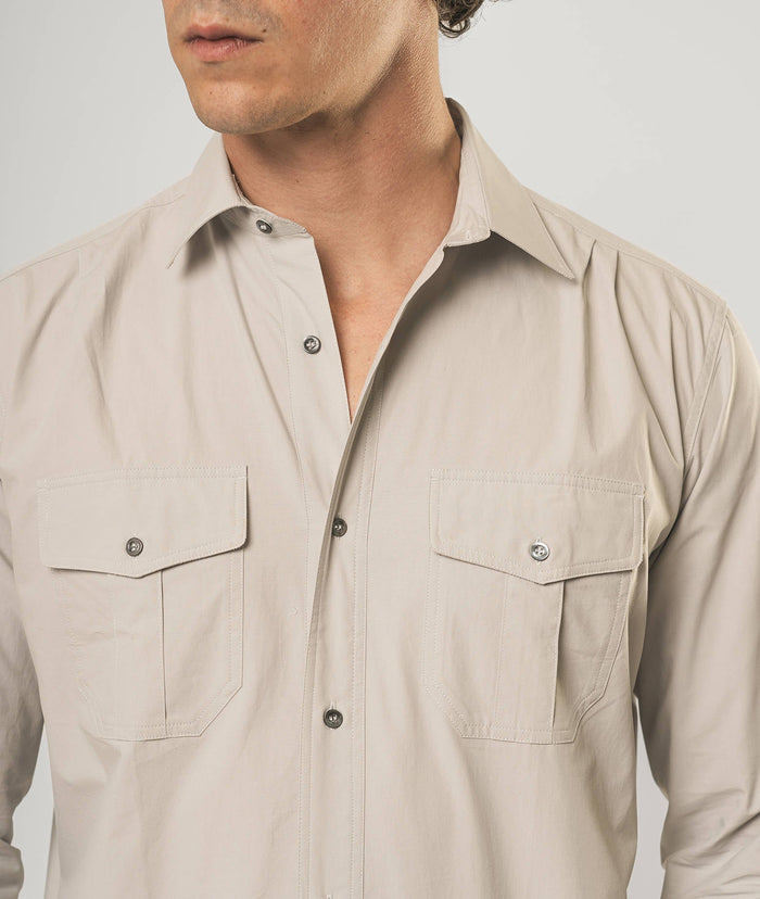 Military Cotton Shirt Soho Lightgray Sport