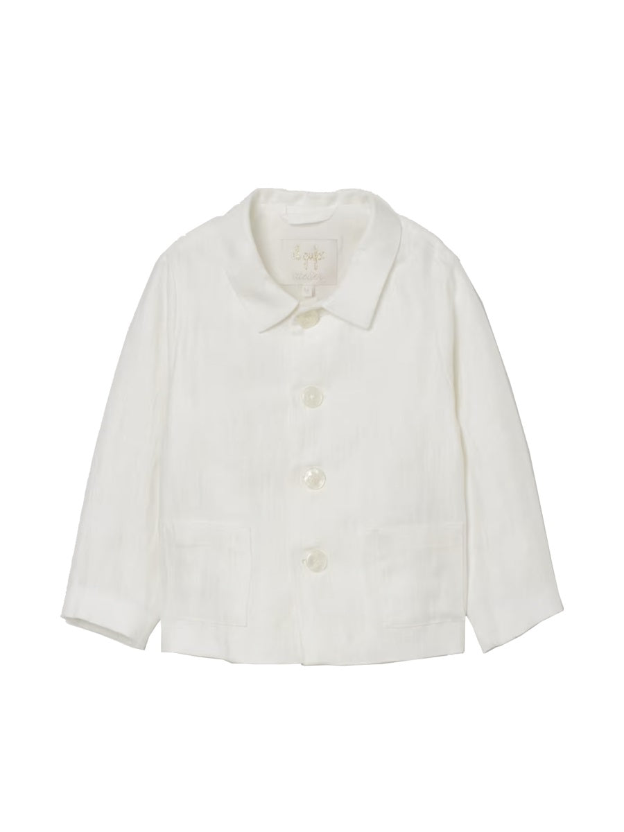 Blazer White Linen Polyamide Jacket