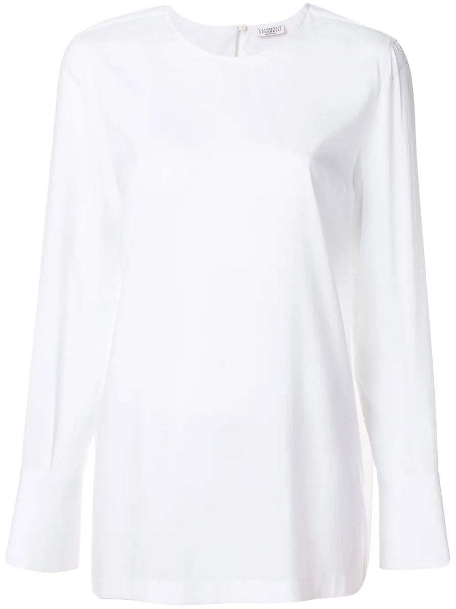 Brunello Cucinelli Silk 92% blouse in white