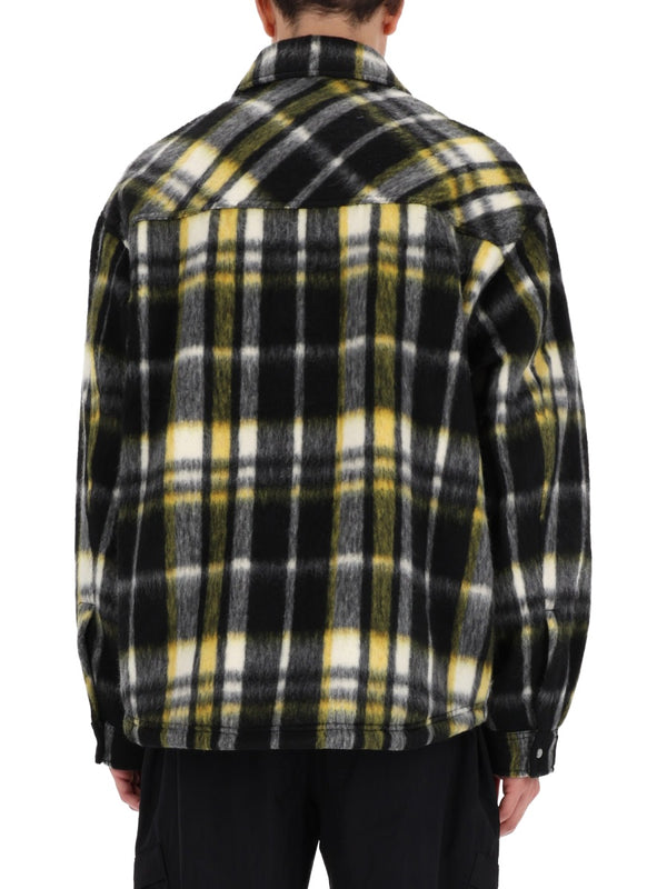 Textured Overshirt Black Polyester Shirt