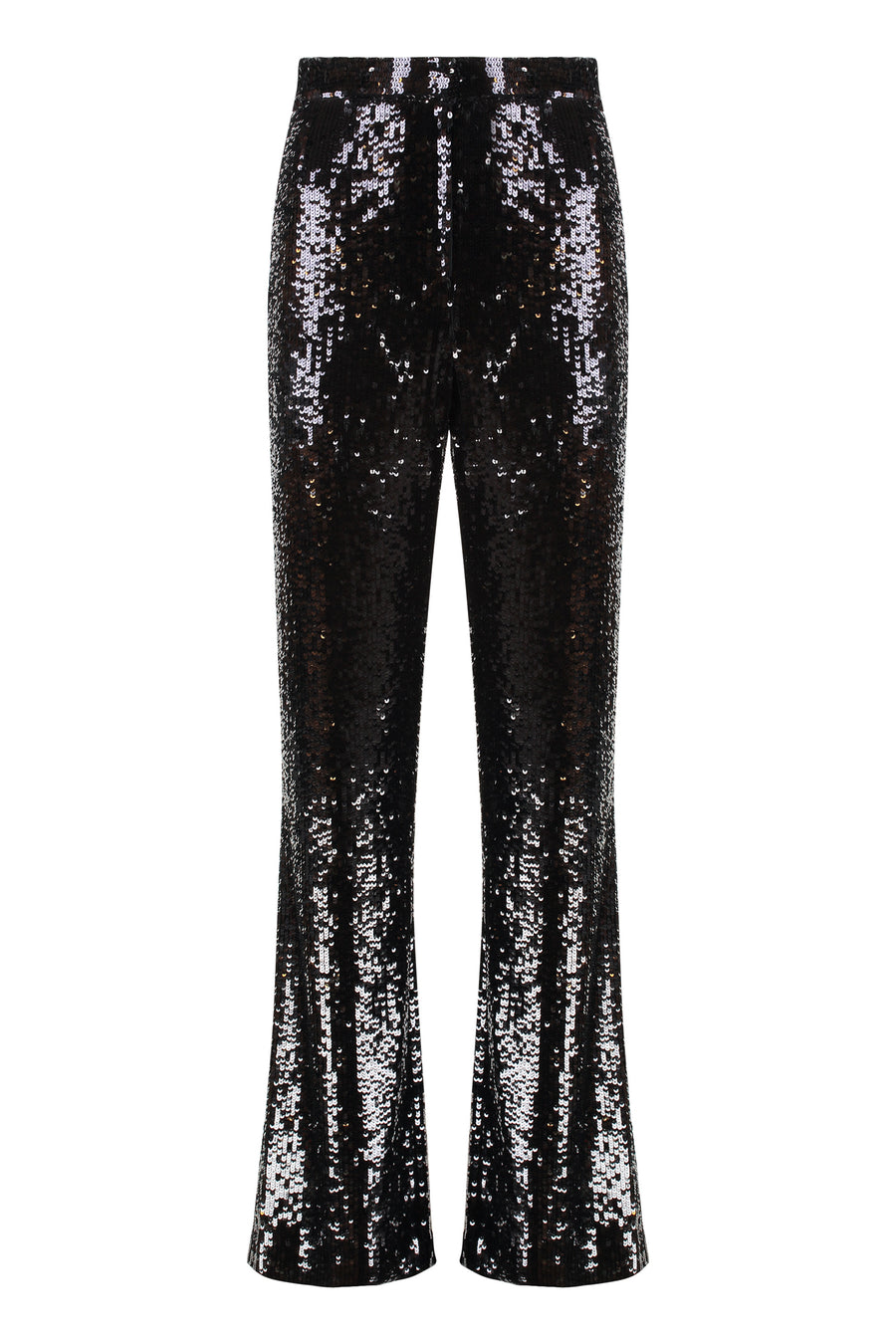 Sequined Wide-Leg Trousers Black Viscose