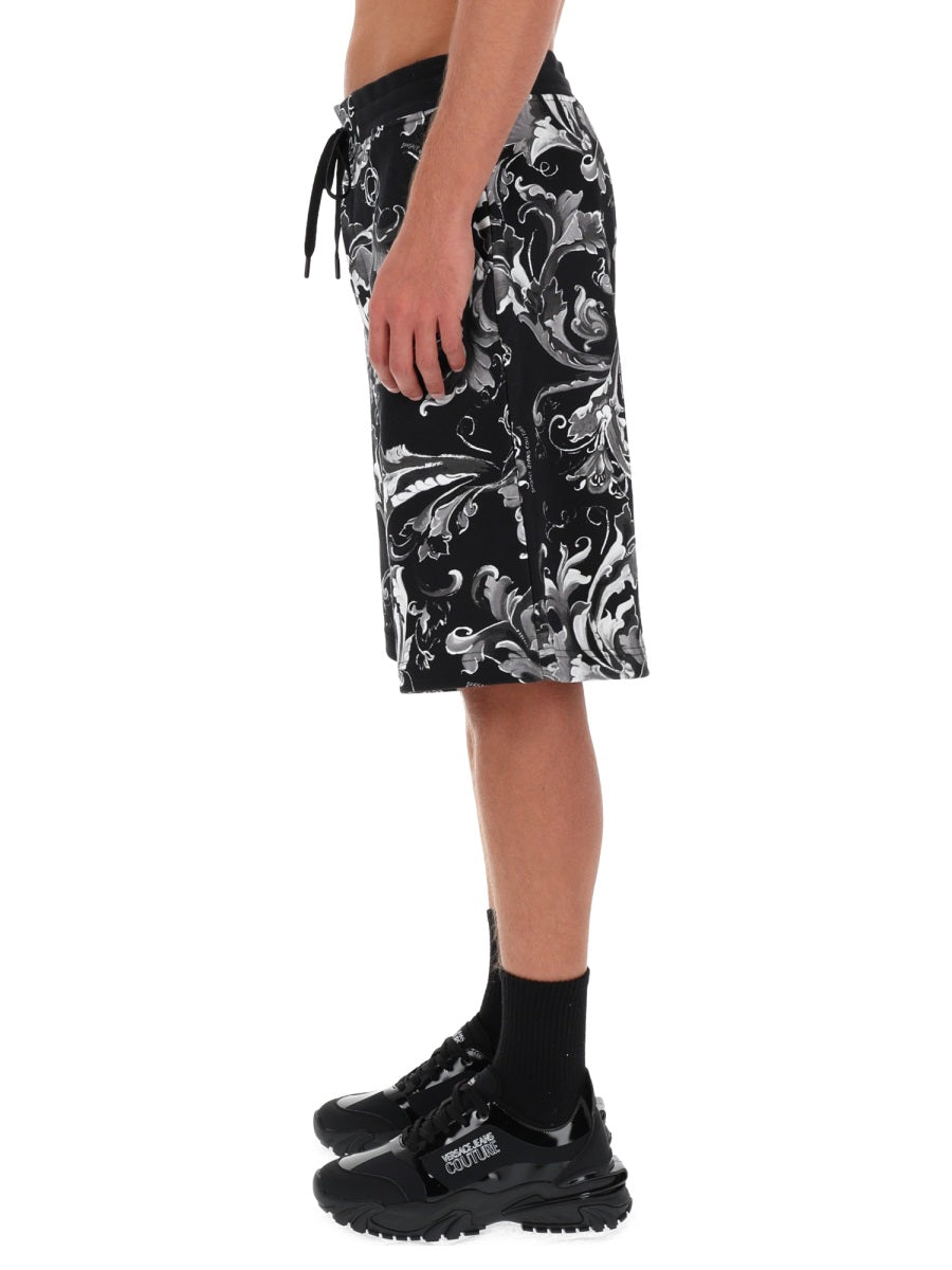 Short Porcelain Baroque Black Cotton