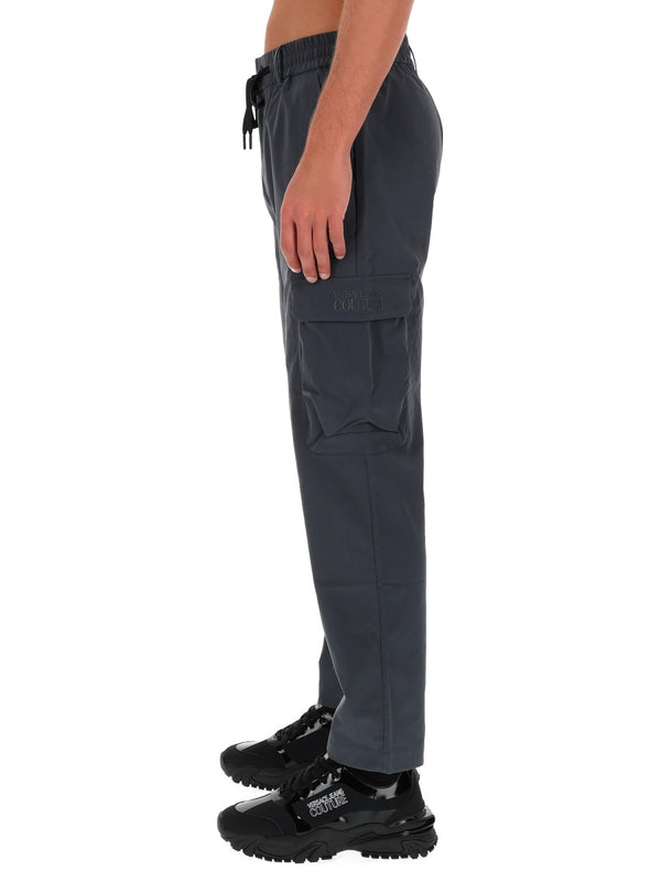 Technical Cargo Pants Grey Polyester Trousers