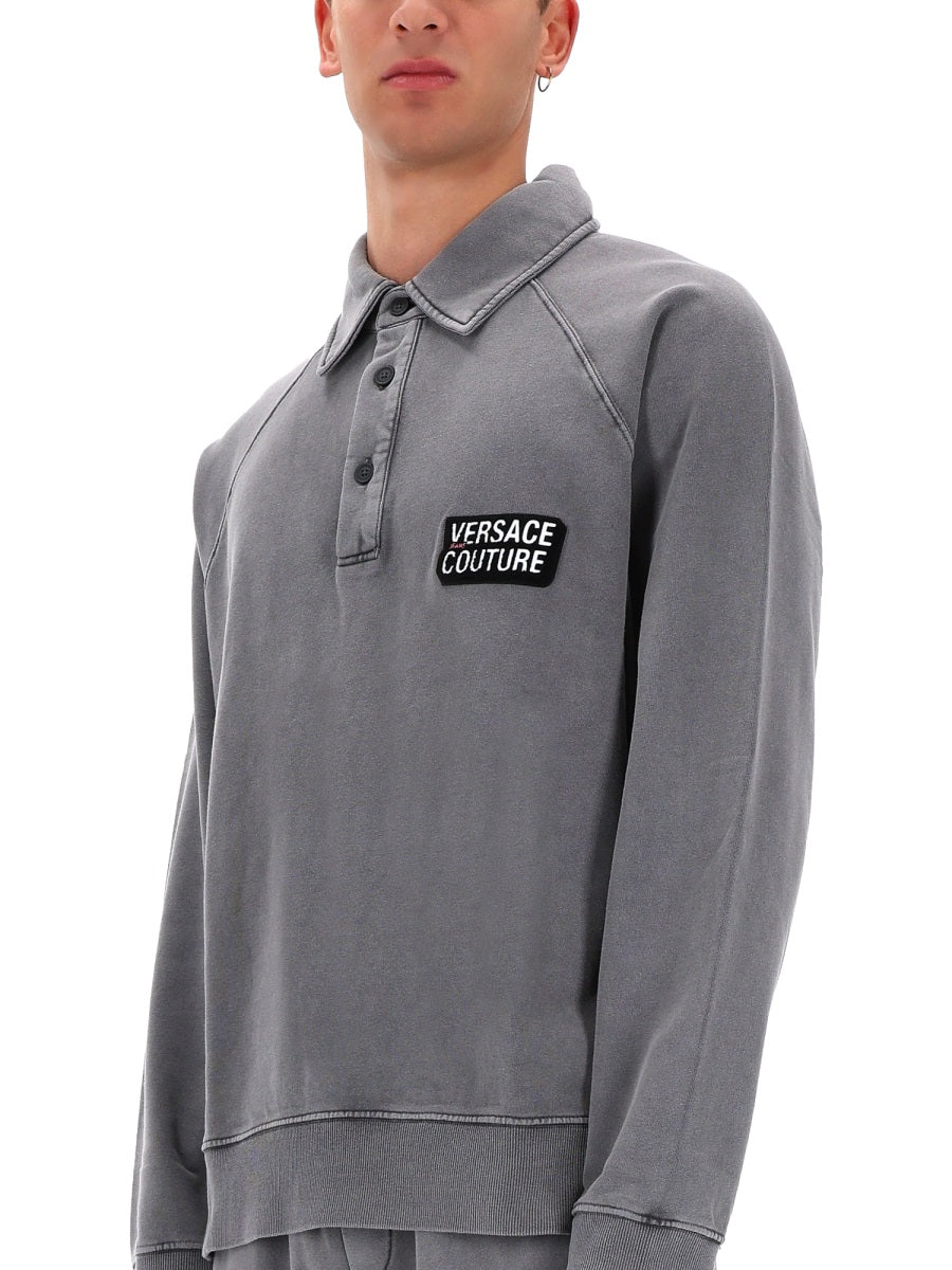 Sweatshirt With Logo Grey Cotton Sweatshirts