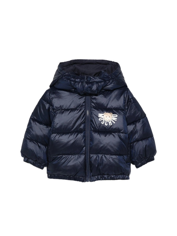Jacket With Logo Blue Polyamide