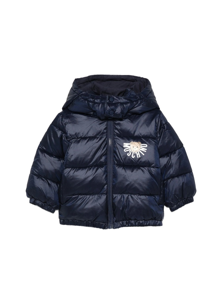 Jacket With Logo Blue Polyamide