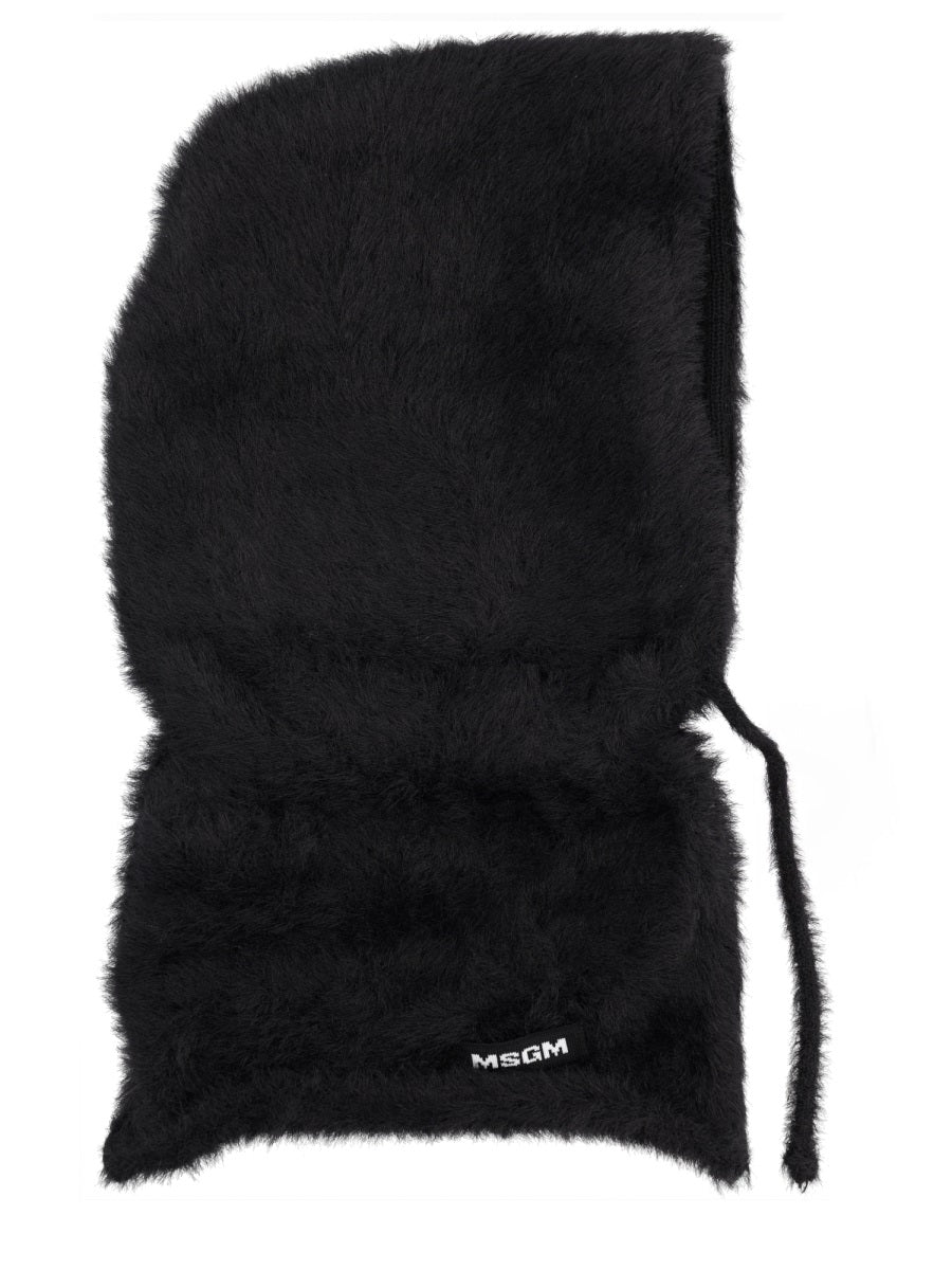 Knitted Balaclava Black Polyester Hat