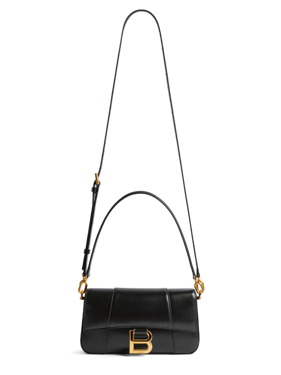 Shoulder Bag Hourglass Black Lamb Leather