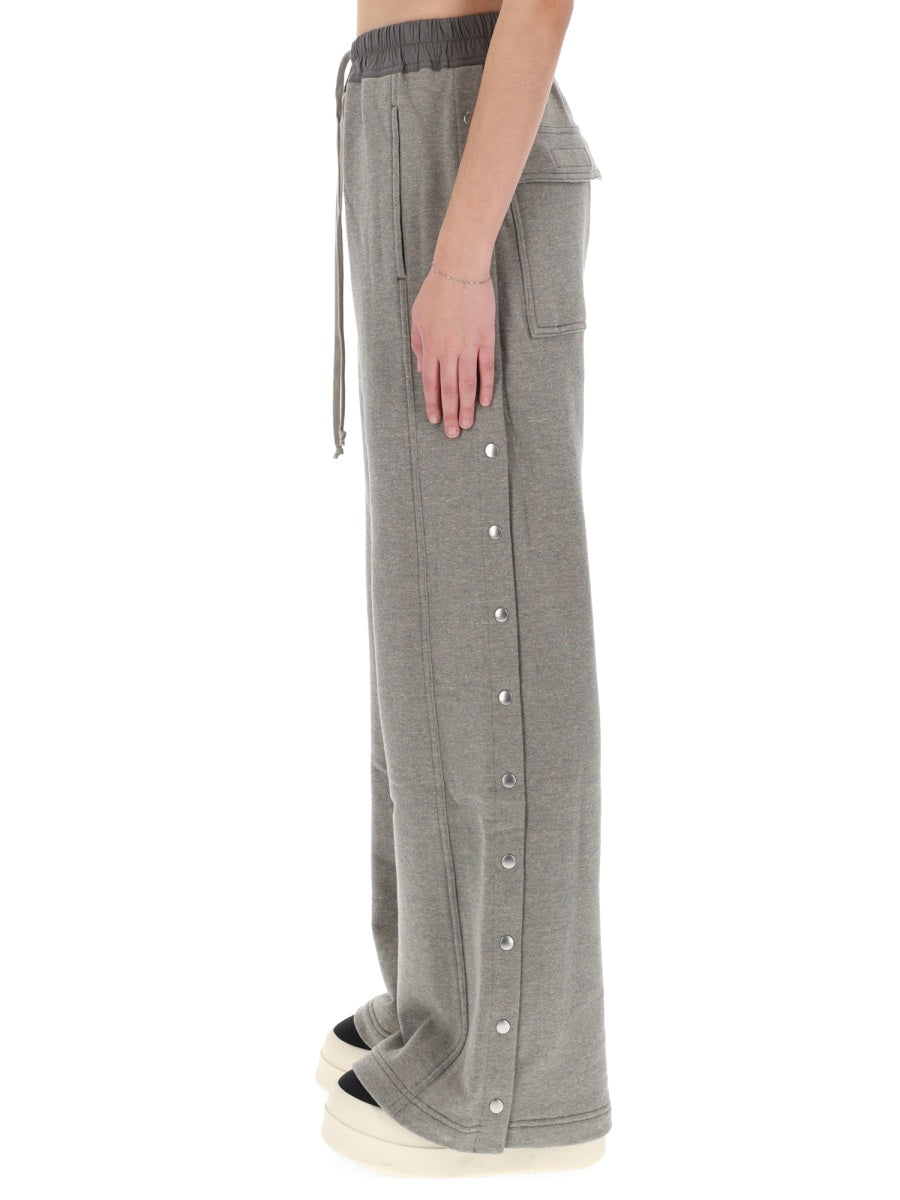 Wide Leg Pants Grey Cotton Trousers