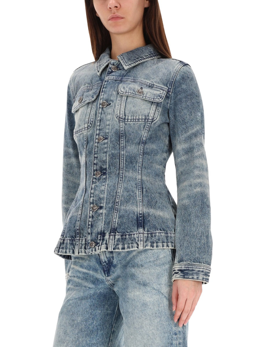 Denim Jacket With Cotton And Hemp Blend
