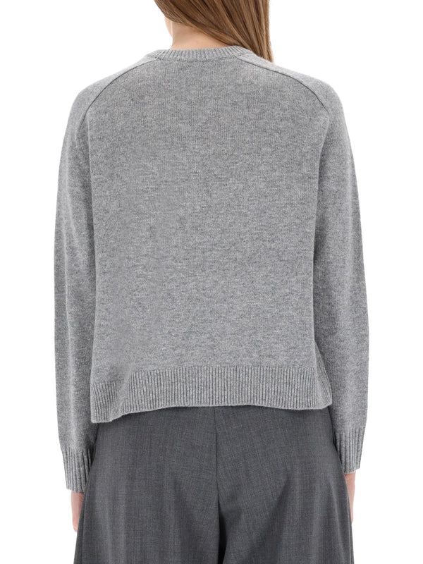 Cropped Cashmere Sweater Grey Jumpers
