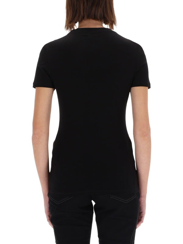 T-Shirt With Logo Black Cotton T-shirts