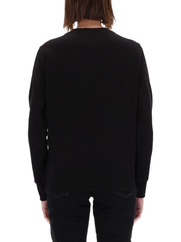 Logo Sweatshirt Black Cotton Sweatshirts