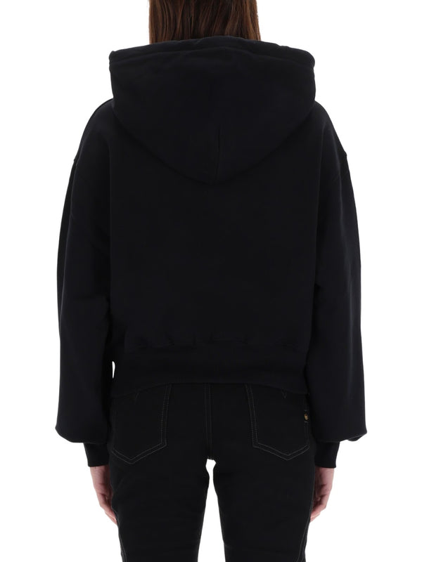 V-Emblem Baroque Sweatshirt Black Cotton Sweatshirts