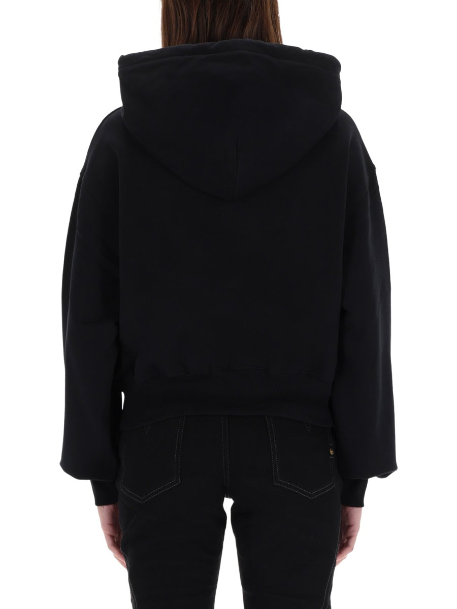 V-Emblem Baroque Sweatshirt Black Cotton Sweatshirts