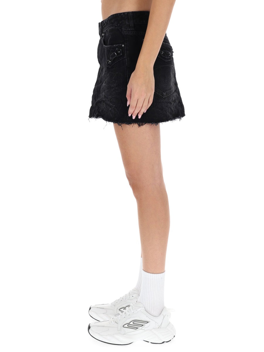 Miniskirt City Black Cotton Skirt