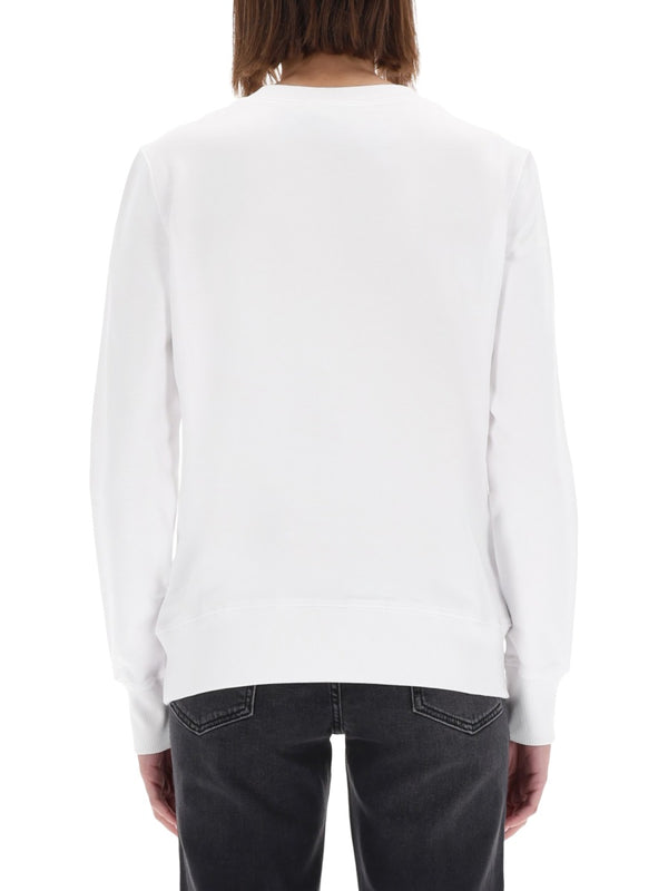 Sweatshirt With Logo White Cotton Sweatshirts