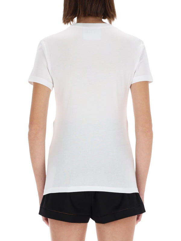 T-Shirt With Logo White Cotton T-shirts