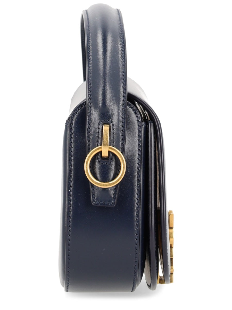 Voltaire Bag With Logo Blue Main: Calf Skin Shoulder